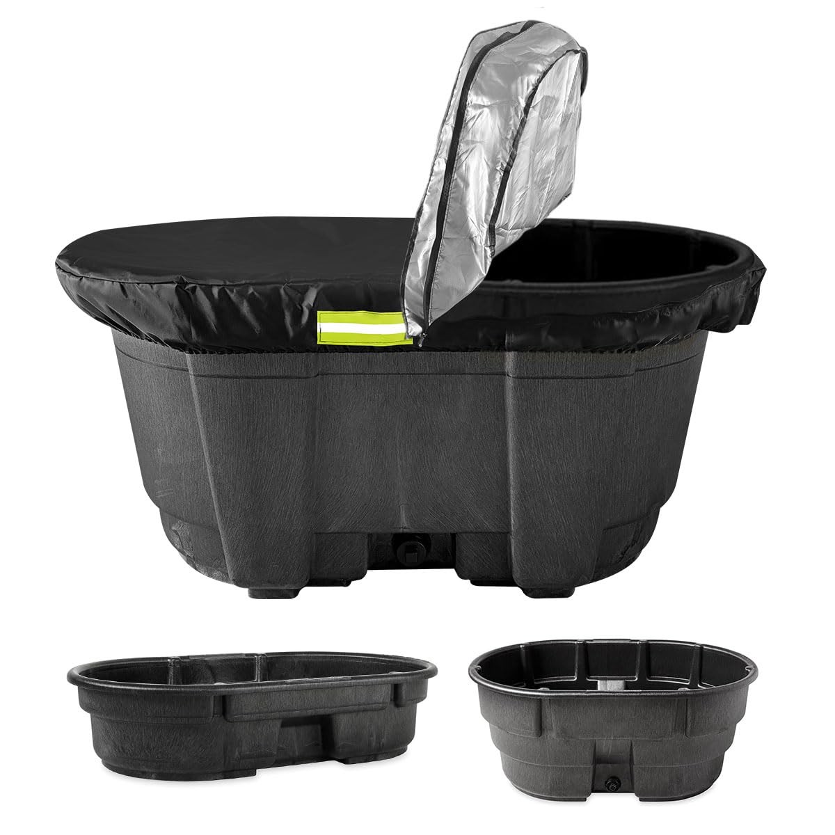 MQLD Rubermaid 50 100 Gallon Oval Stock Tank Water Trough Cover with Zipper