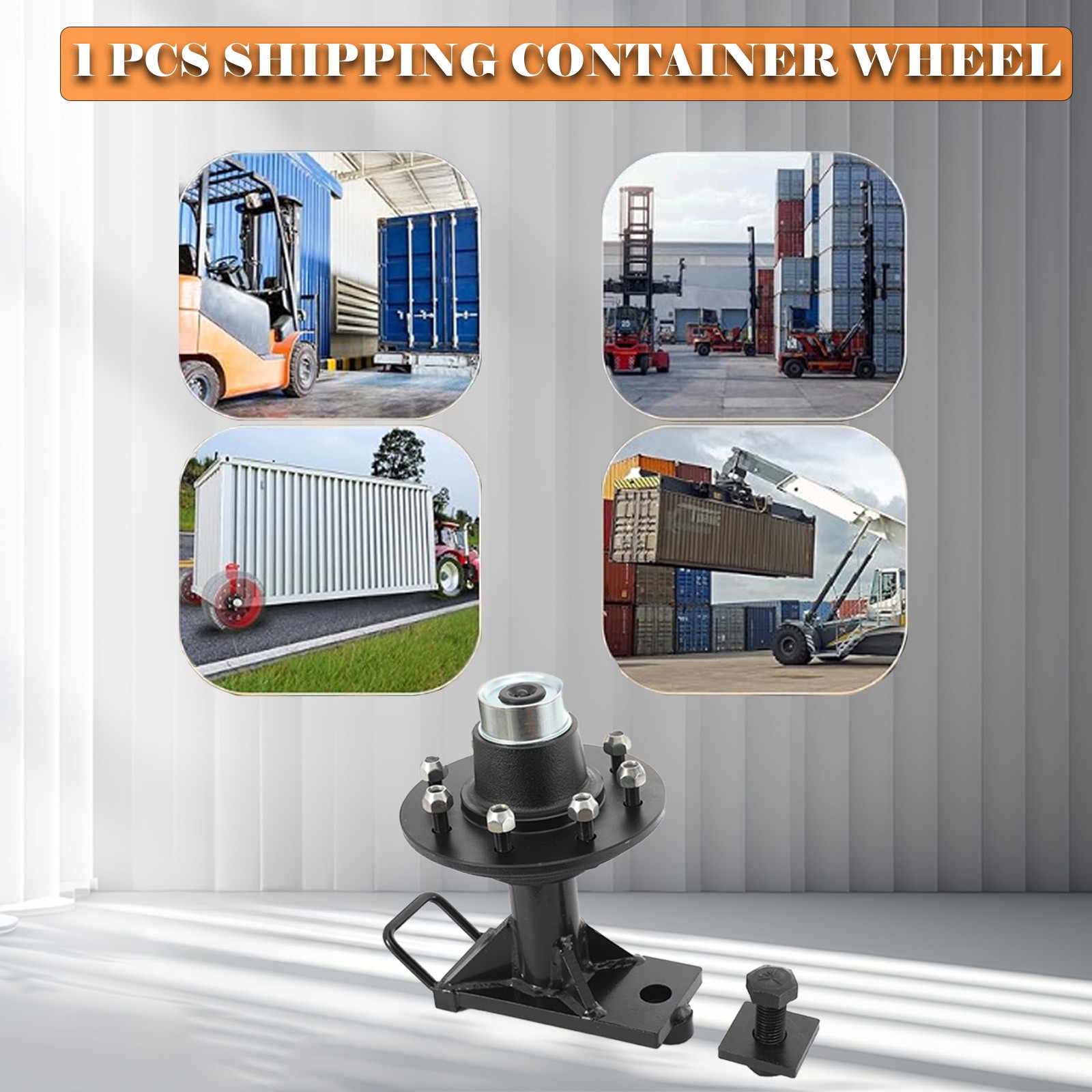 8x 5.5 Lug Superior Shipping Container Wheels; Spindle Kit，Container Moving Kit