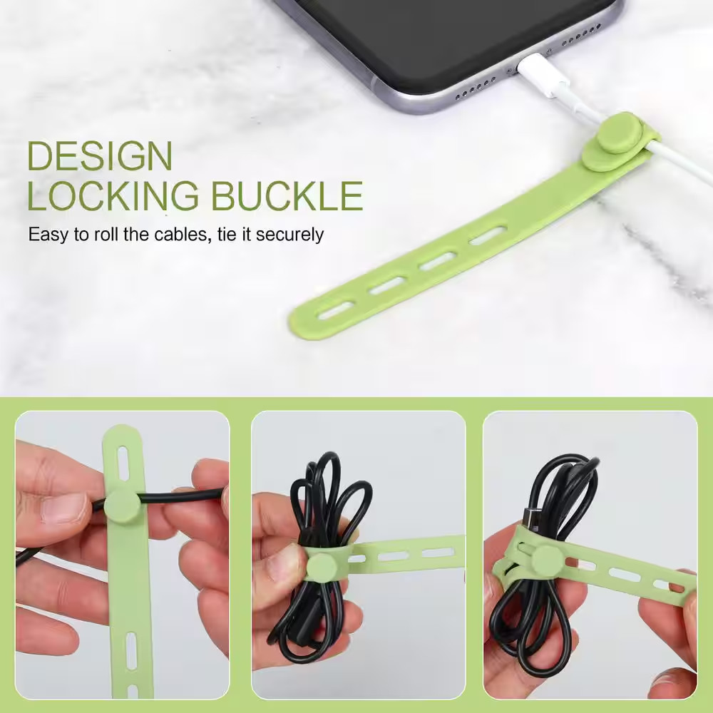 Silicone Cable Ties 5.12 In. UV Resistant Nylon Cable Zip Tie 4 Colors 24-Pack B