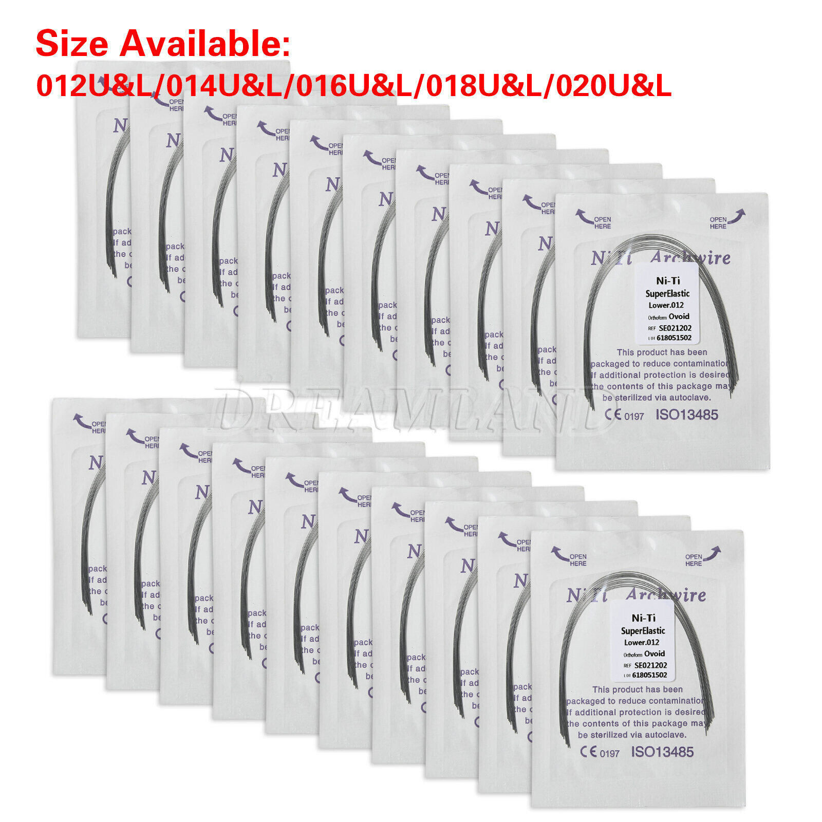 Dental Orthodontic Mini/Standard Bracket Braces / Elastic Niti Arch Wires Up/Low