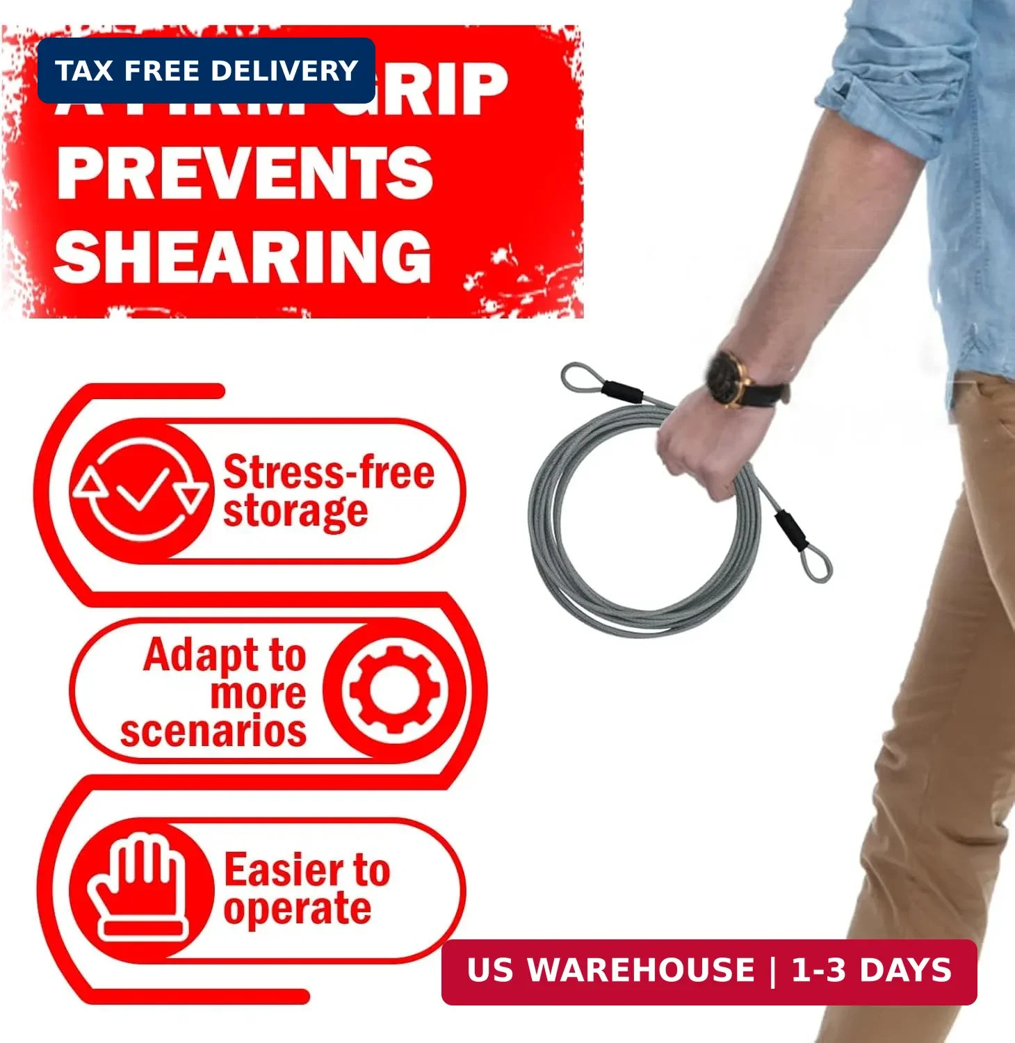 1/8inch Stainless Steel Security Cable 4/6/10/15FT Luggage Lock Safety Wire Flex