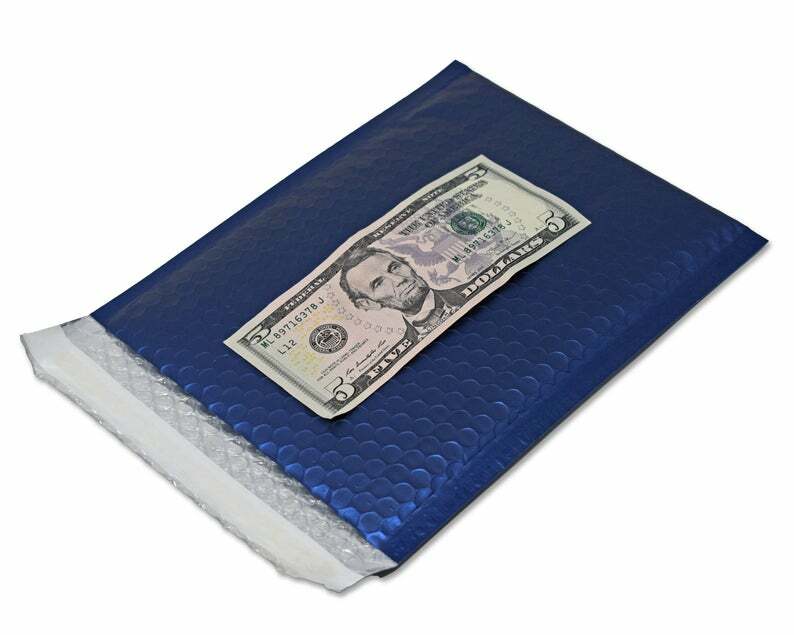 Midnight Metallic Blue Bubble Mailers 8×12, 6×10, 4×8, Assorted Shipping Pack