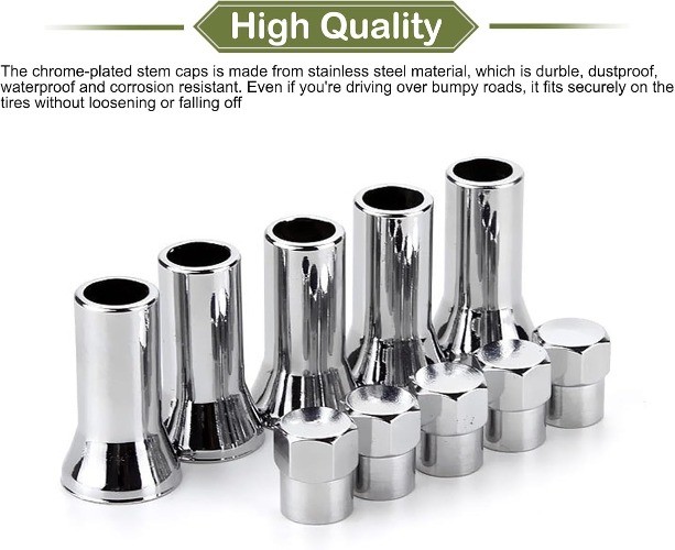 10 PCS Leakproof Tire Valve Cover, Universal Alloy Wheel Valve Stem Sleeve and C
