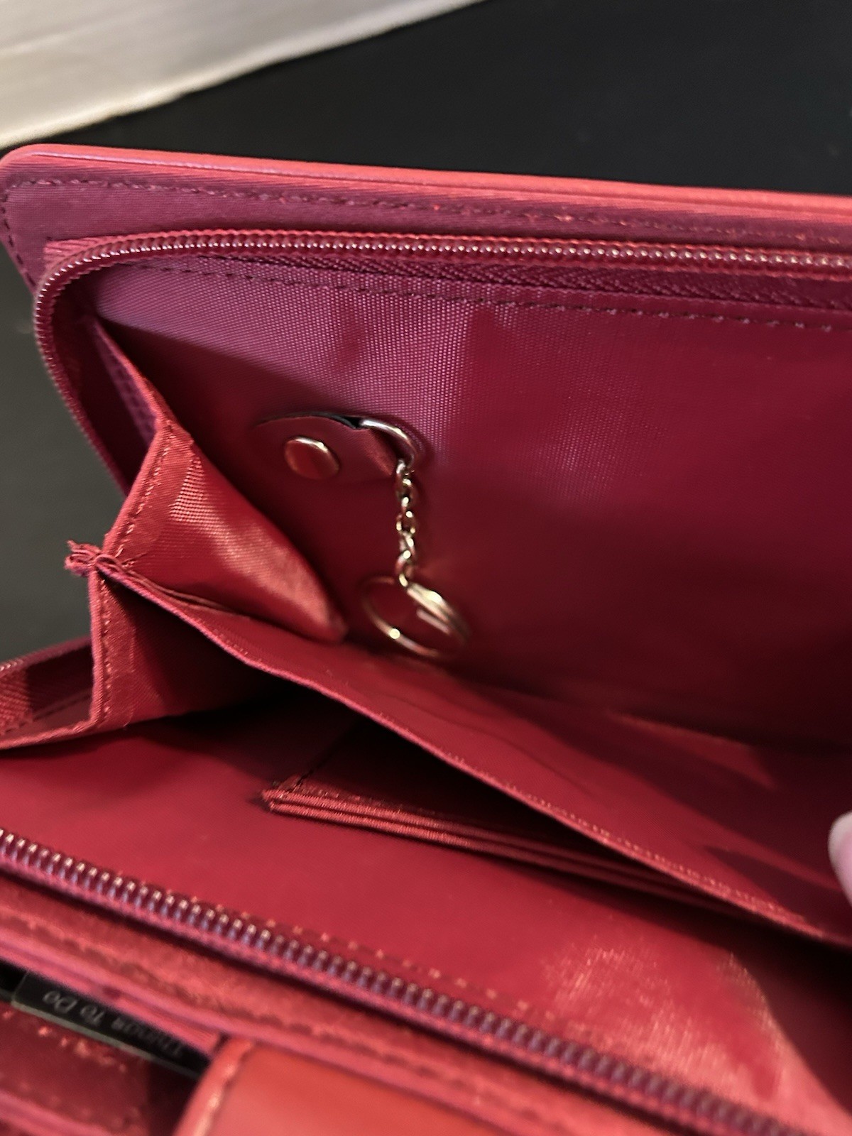 Mundi Red Faux Leather Zipper Personal Planner Organizer 7.5 in