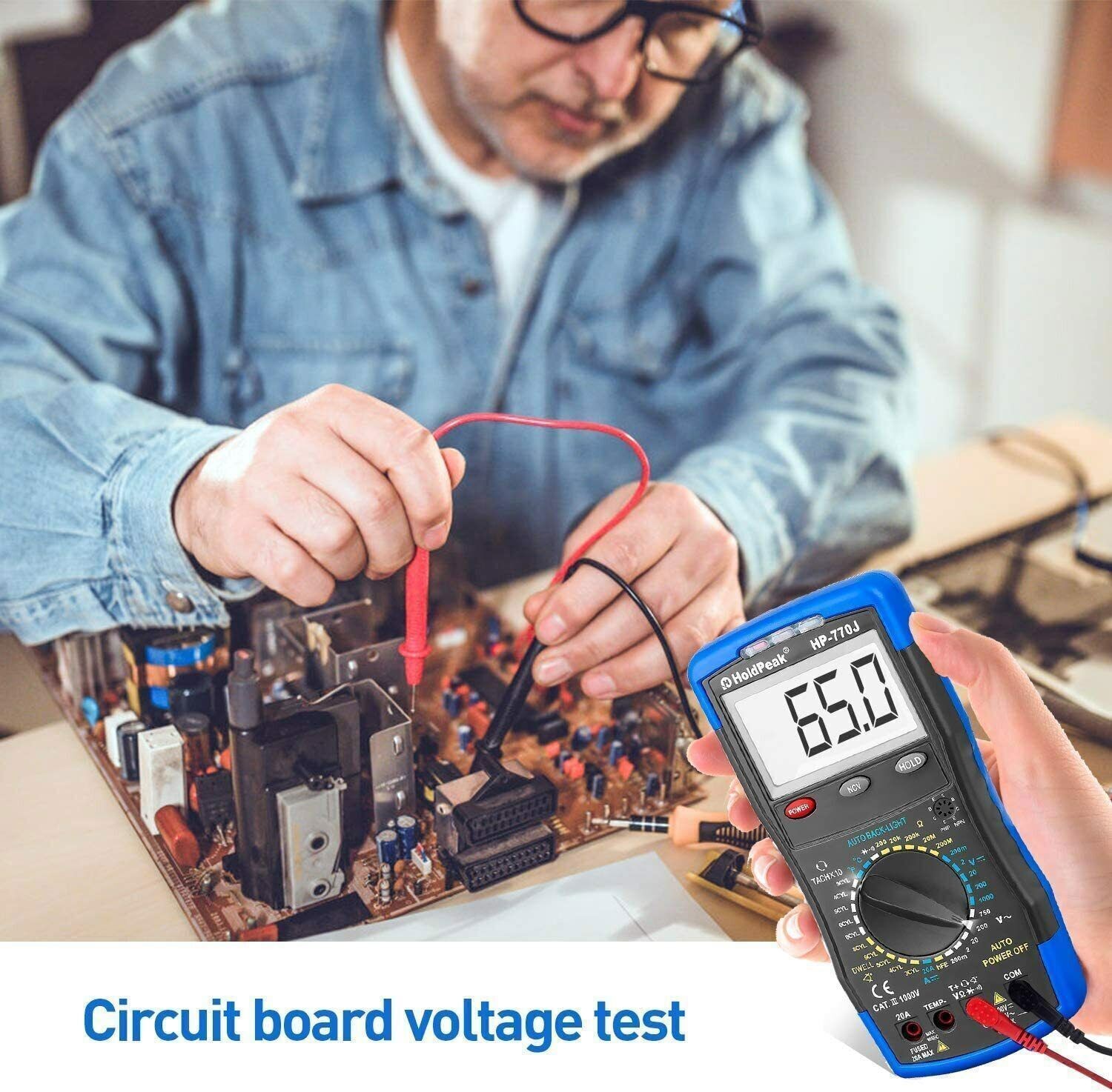 Multimeter NCV Engine Analyser AC DC Volt Ohm RPM Dwell Tacho Automotive Meter
