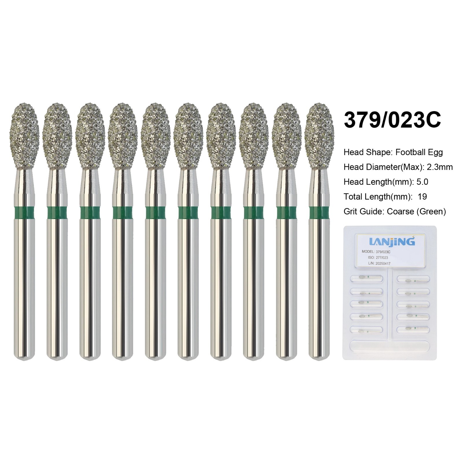 Dental Diamond Burs FG Round End Taper 856 850 Football 368/023 379 High Speed