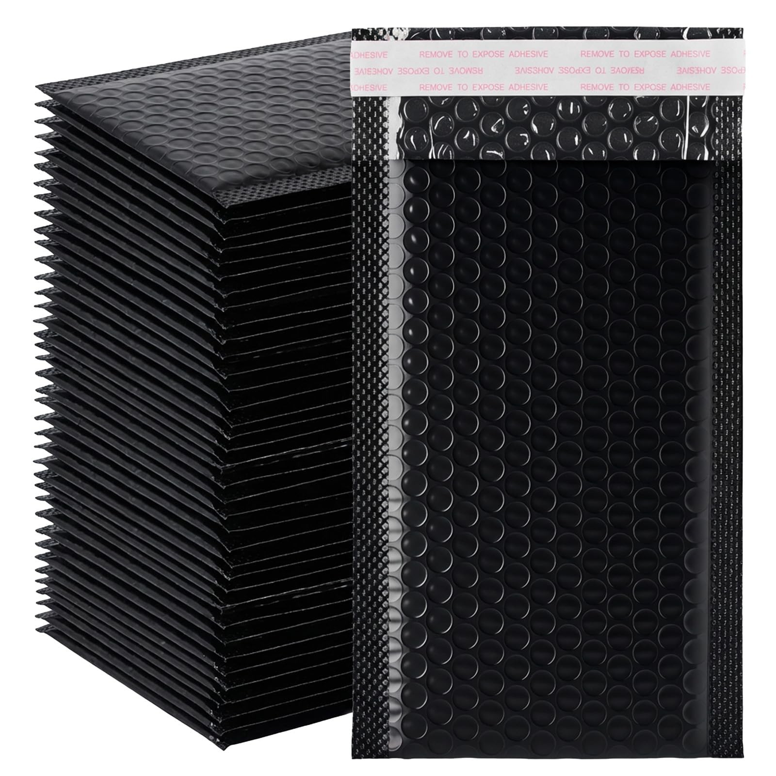 4×8 Inches Black Bubble Mailers 100 Pack, Self-Seal Inch-100