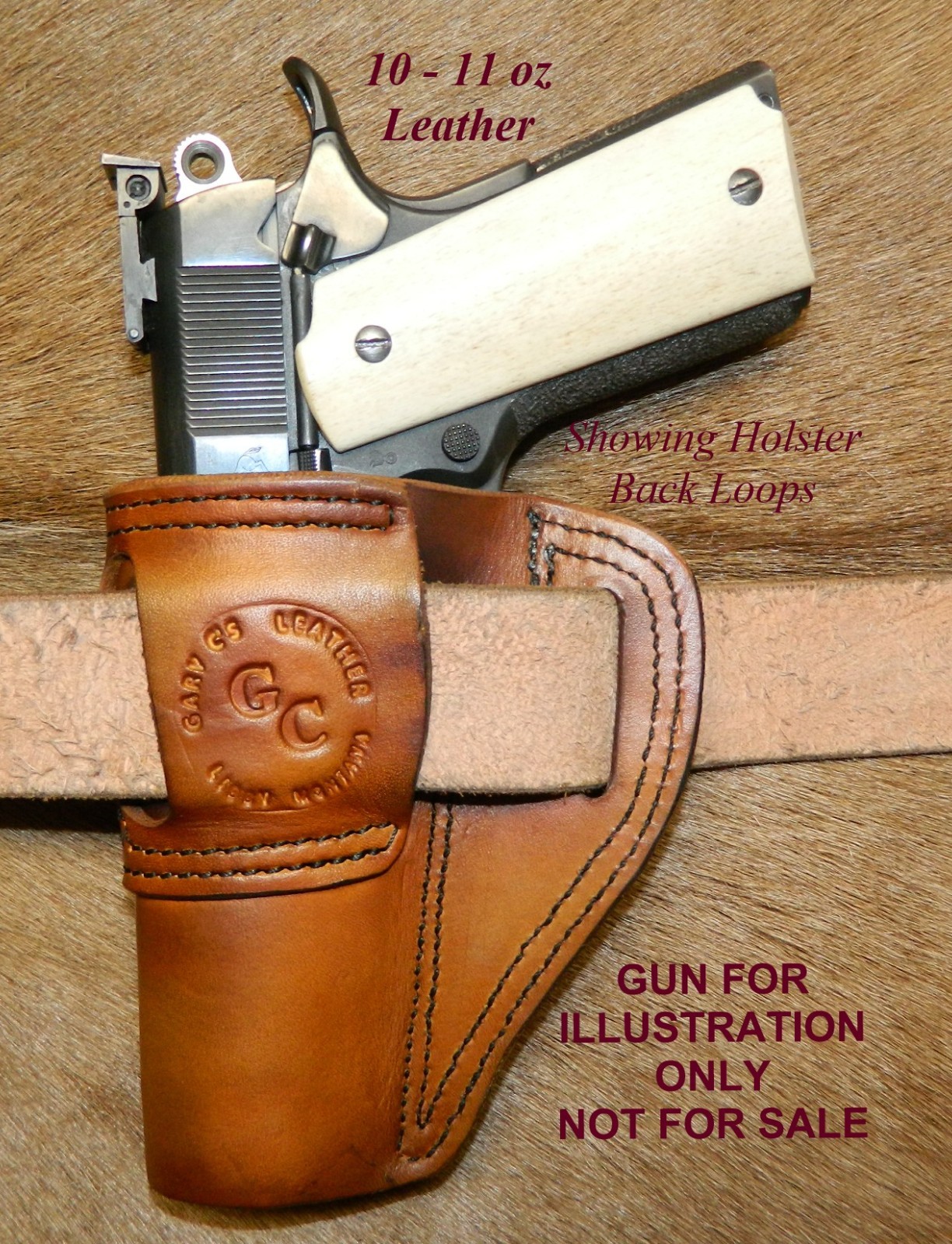 Gary C’s Leather Avenger OWB RightHand HOLSTER 1911 Government 5″ & clones