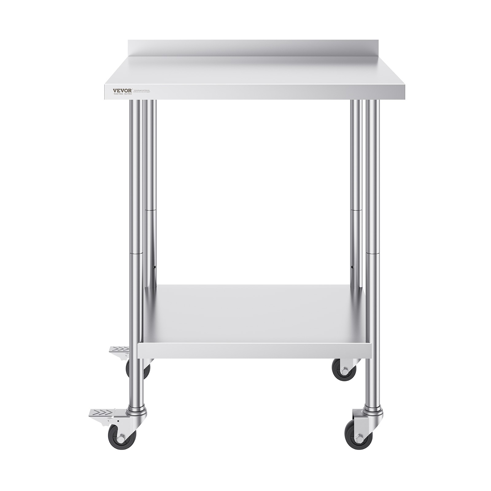 VEVOR Stainless Steel Work Table Commercial Food Prep Table 24″x30″ with Casters