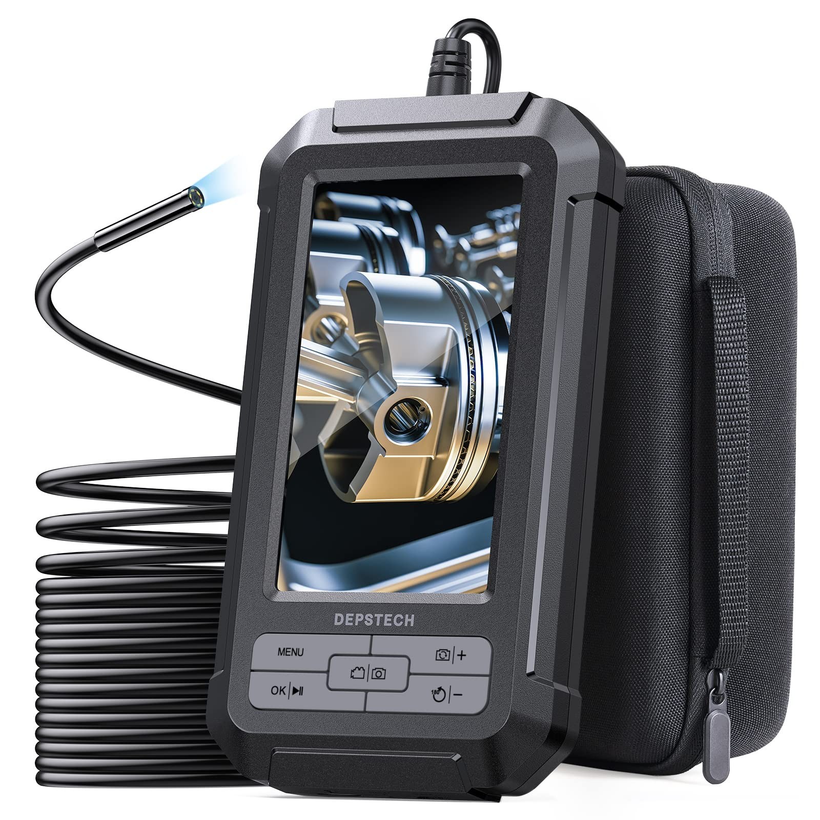 Inspection Camera 4.3 TFT 5.5mm IP67 360° 1080P HD Digital Borescope Endoscopes