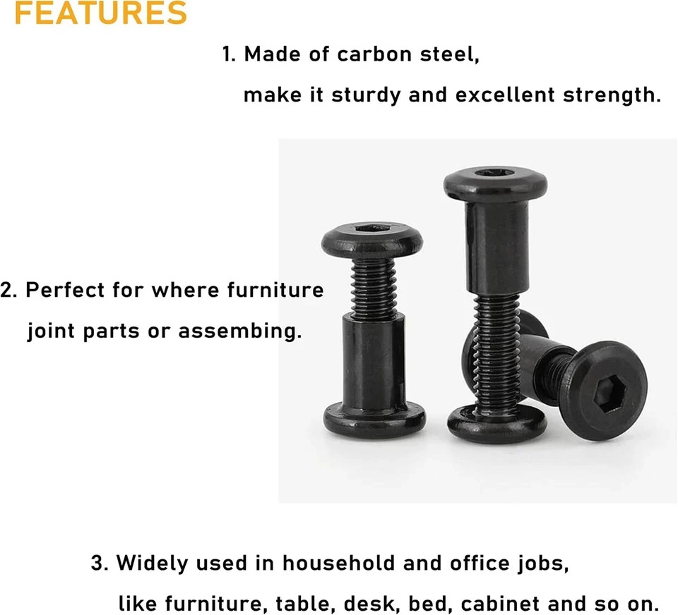 Binifimux 114Pcs Black M6 Hex Drive Socket Cap Bolts Assortment Kit, Allen Head