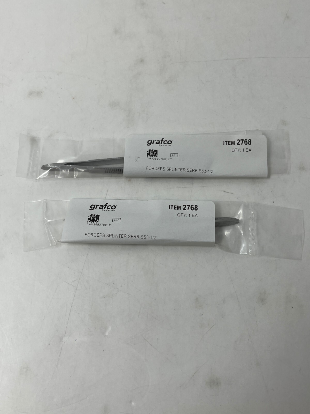 2 Pack 3.5″ Grafco 2768 Thumb Dressing Forceps Serrated Stainless Steel Tweezers