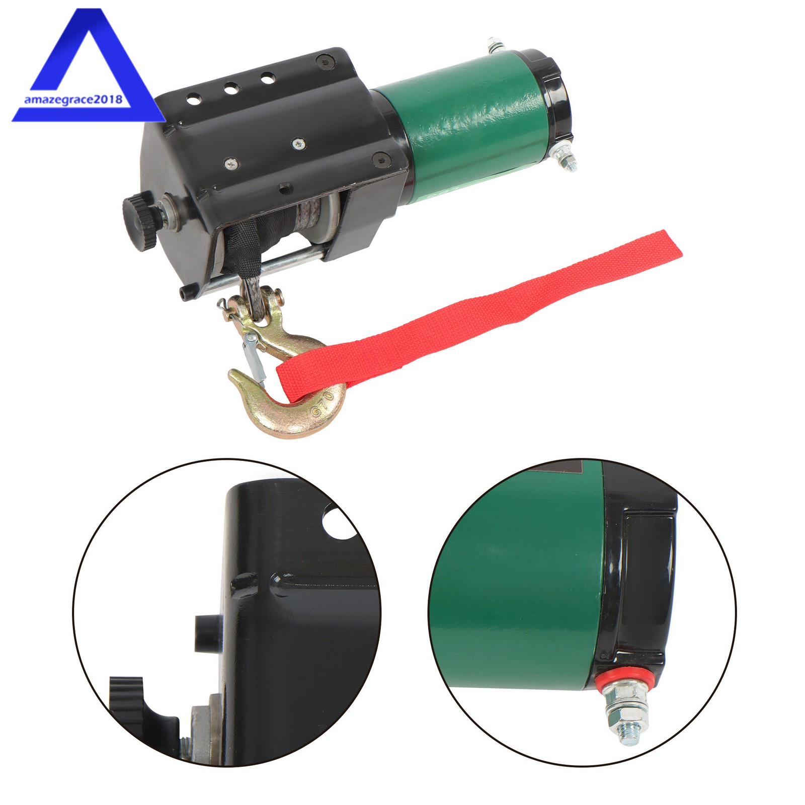 12V 3000LBS 1.3HP Electric Winch 32ft Synthetic Rope Wireless & Wired Remote