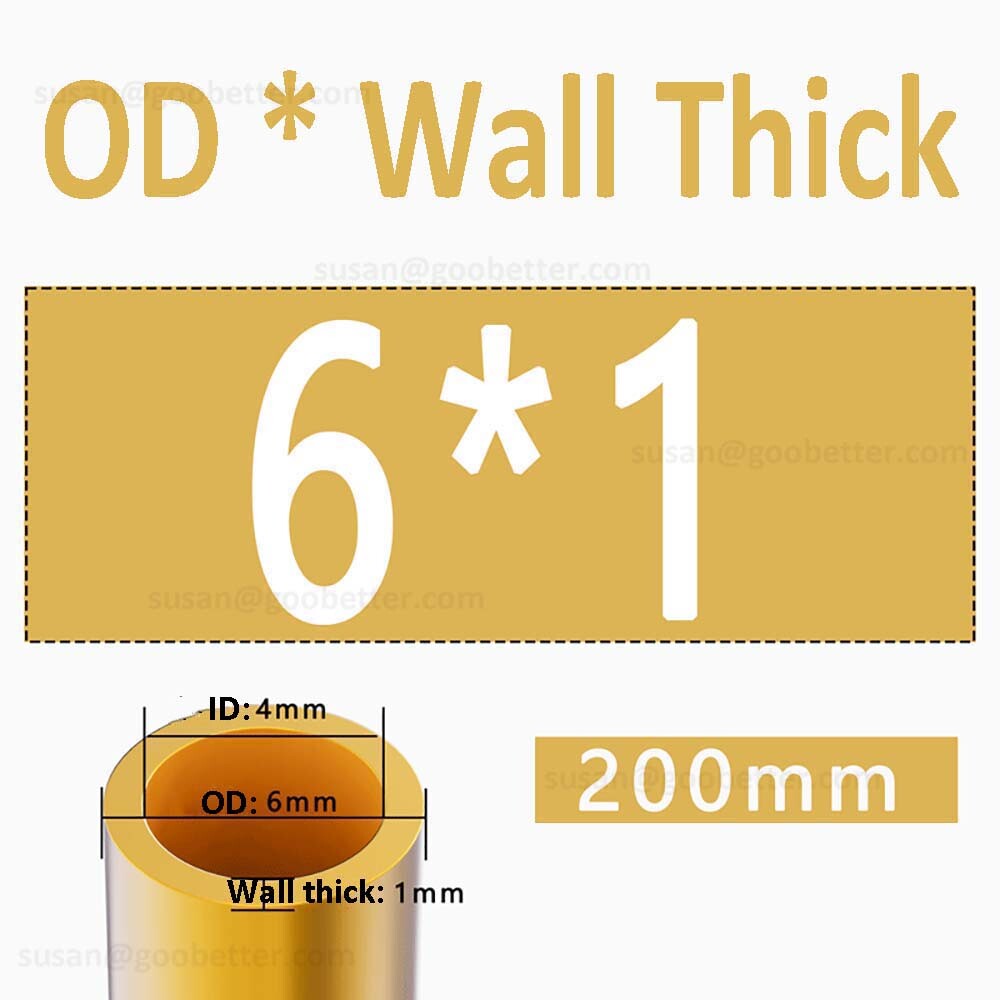 Brass Tube Round 2mm 3mm 4mm 5mm 6mm 7mm 8mm 10mm 12mm 14mm 15mm O.D. x 200mm