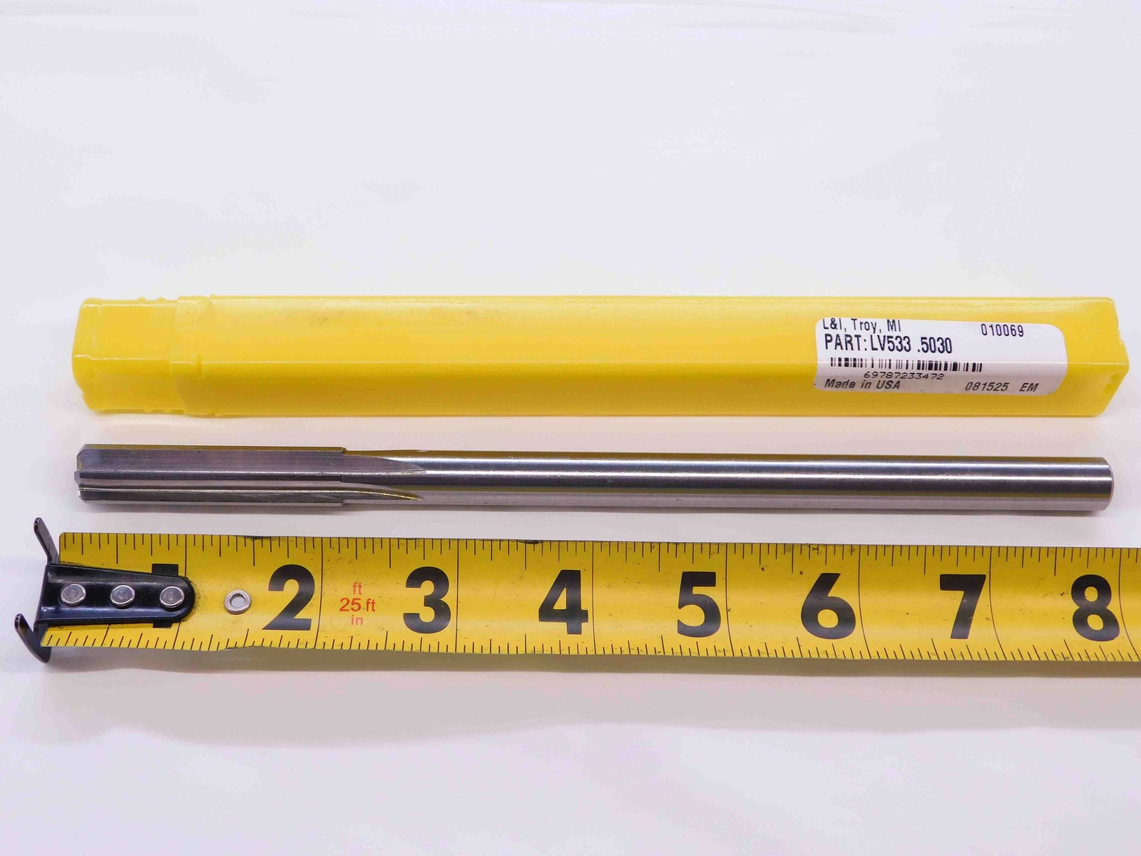 NEW 0.503 O.D. HSS CHUCKING REAMER 6 FLUTE .503 .5030 1/2 .5000 +.0030 OVERSIZE