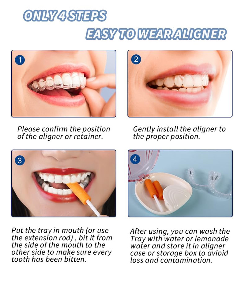 Aligner Tray, 12-Pack Medical Grade Silicone Orthodontic Chompers Aligner Trays