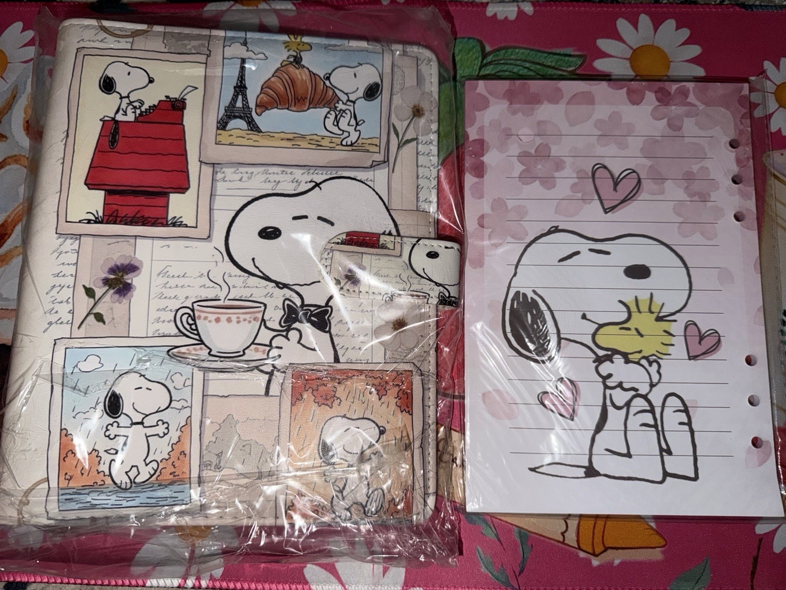 Peanuts Snoopy A5 Binder Printed Inside Paper Included 50 Sheets/2-Piece