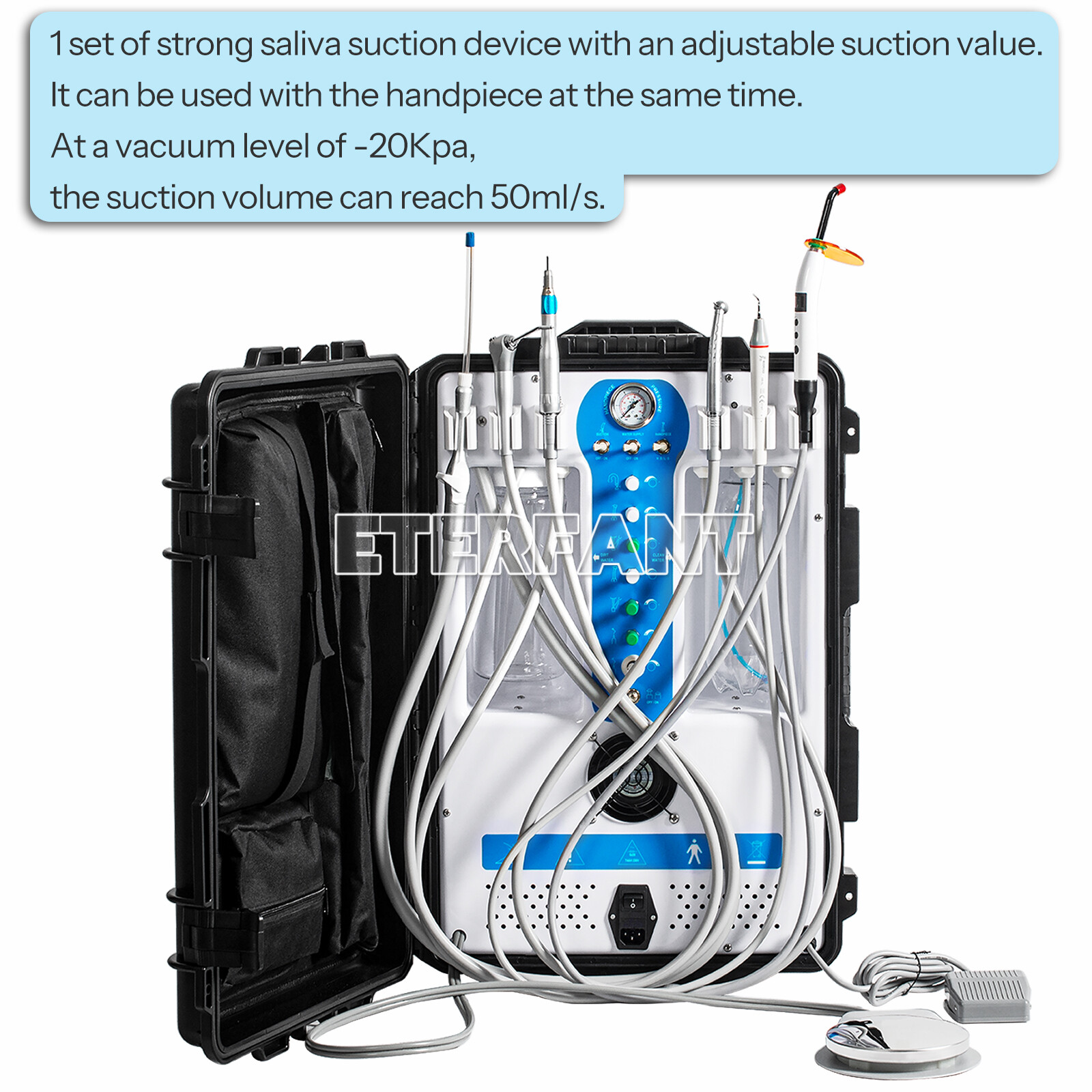 Dental Unit w/Air Compressor Curing Light Scaler 4H/Mobile Suction Unit System