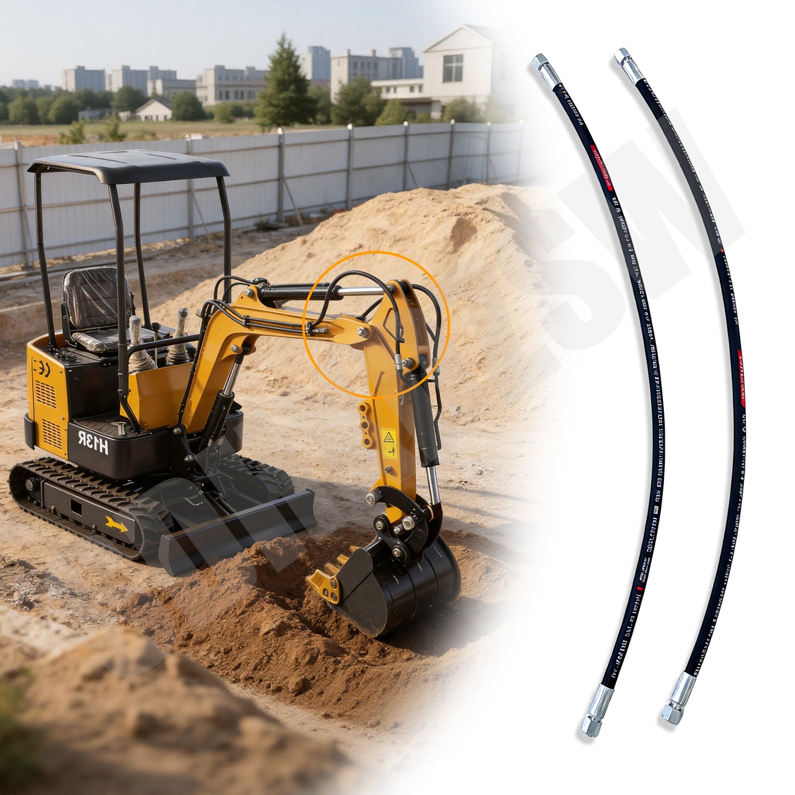 AGT Miva China Mini Excavator M14x1.5x 60″ Hydraulic Hose New Both Ends Straight