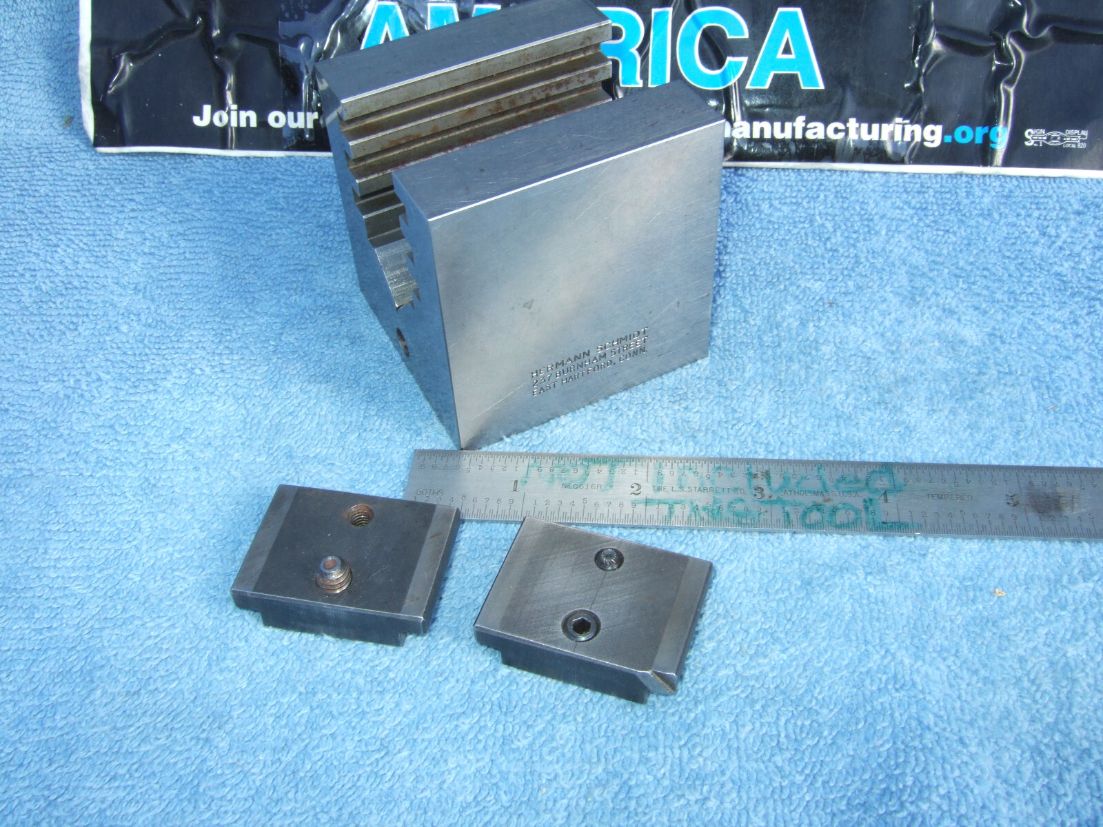 HERMANN SCHMIDT UCV W/CLAMP SQUARE GRIND V-BLOCK TOOLMAKER MACHINIST USED