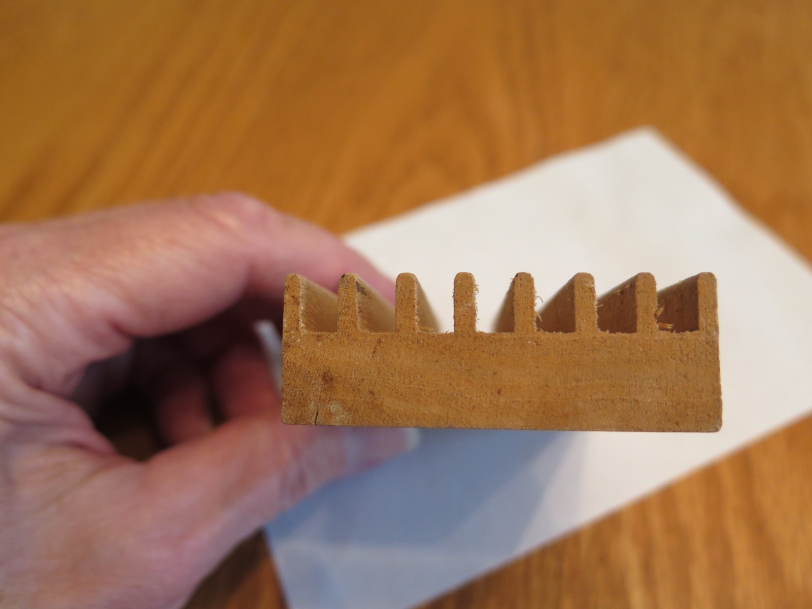 Vintage Wooden Business Card Holder Roosevelt Delicatessen Nassau Rd NY Slogan