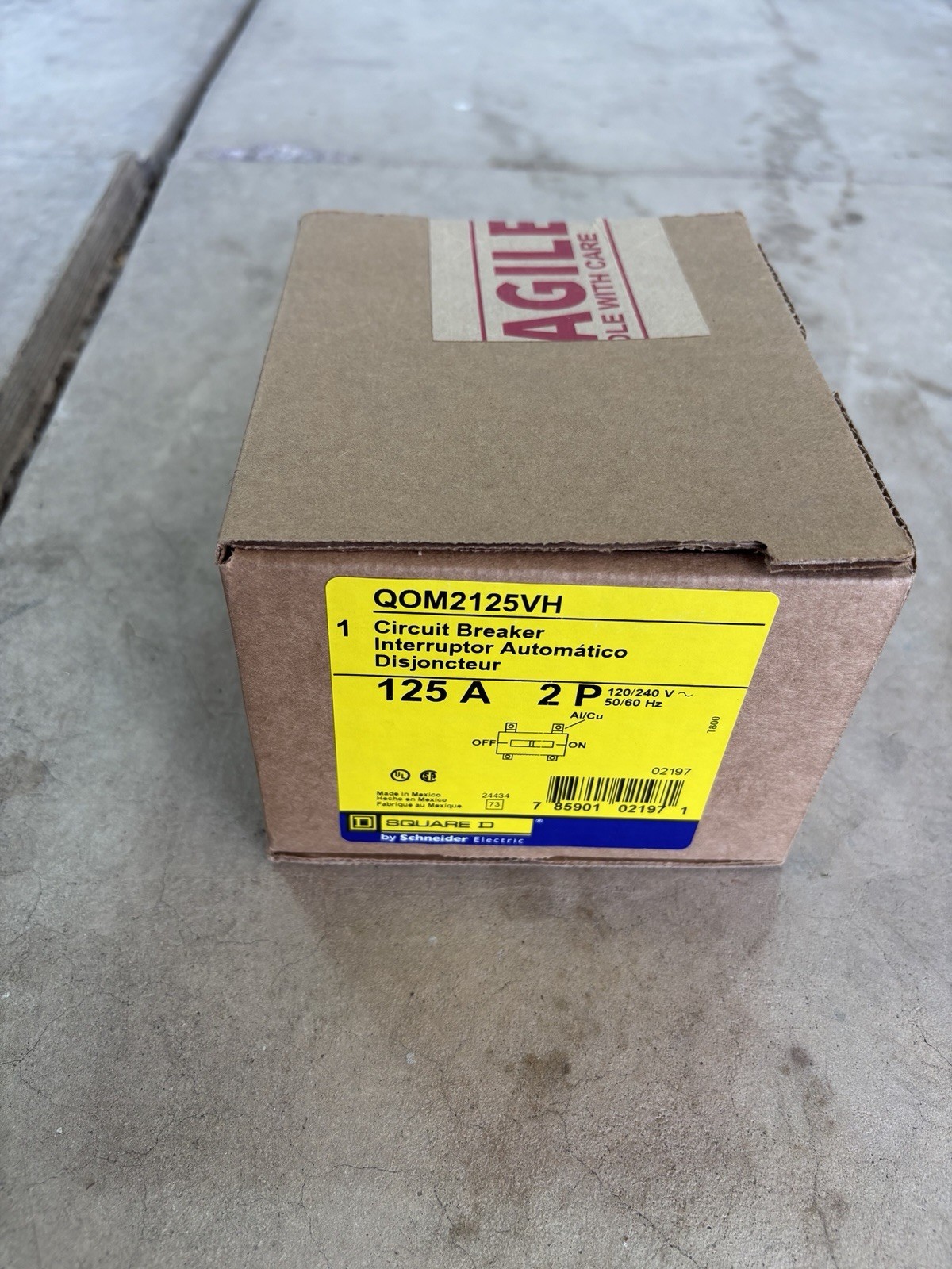 Square D QOM2125VH 125A 2-Pole 120/240V AC Circuit Breaker Thermal