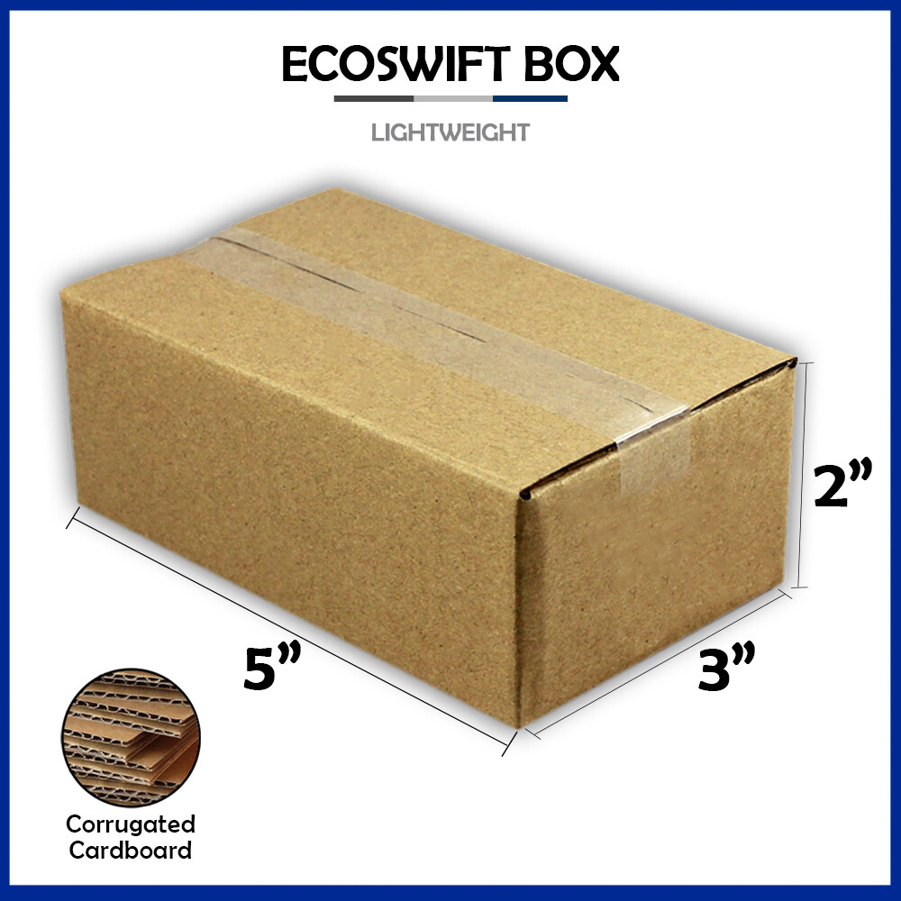 1-Box 5x3x2 «EcoSwift» Brand Cardboard Packing Mailing Shipping Corrugated