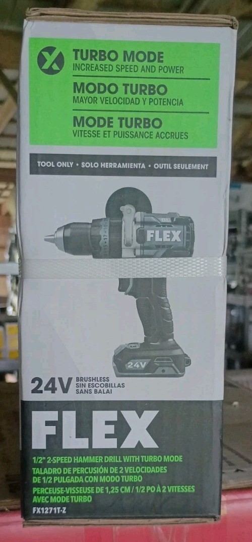 FLEX 24V Brushless 1/2″ Hammer Drill 1400 In-Lbs Torque FX1271T-Z