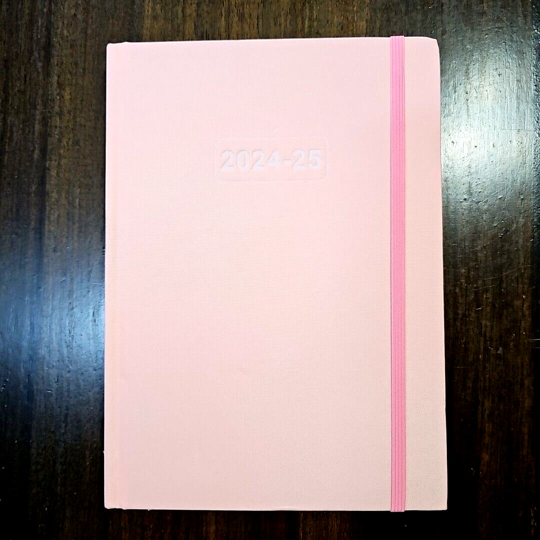 Planner 2024 Jul to 2025 Jun Daily Weekly Tabbed Peach Hardbound 6″x8.5″ Book