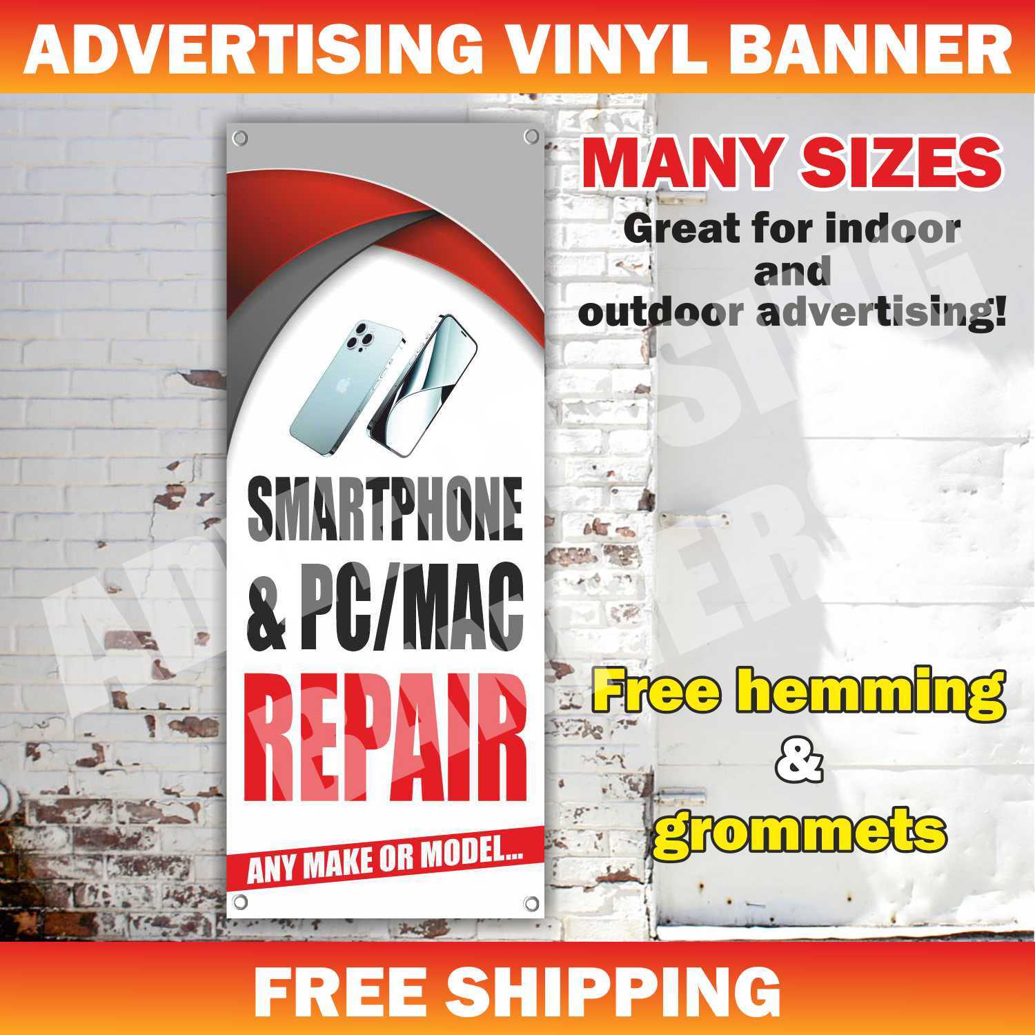 SMARTPHONE PC REPAIR Advertising Banner Vinyl Mesh Sign computer Cell Phones fix