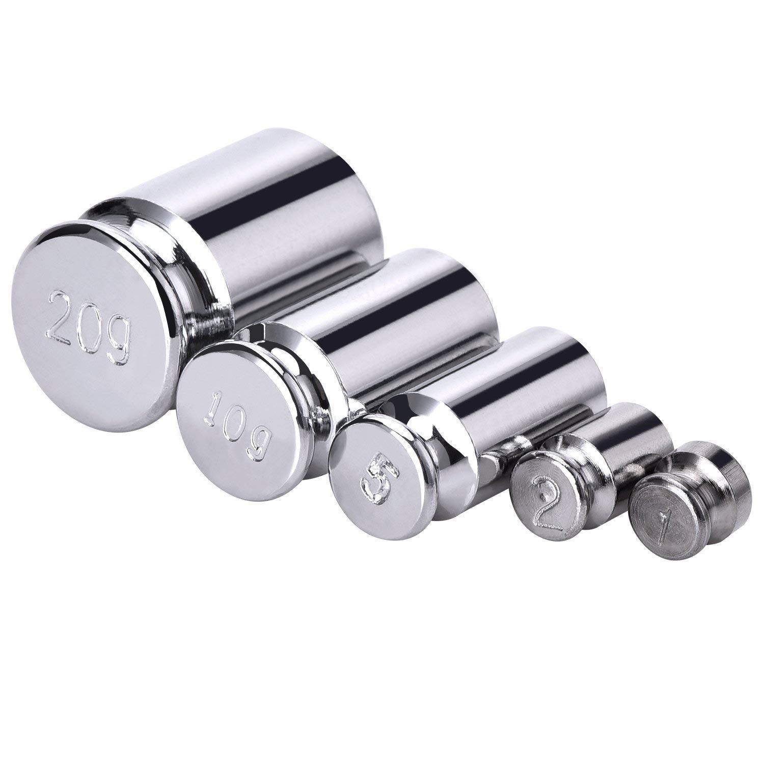 5PCS Gram Calibration Weight 1g 2g 5g 10g 20g Chrome Plating Calibration Gram…