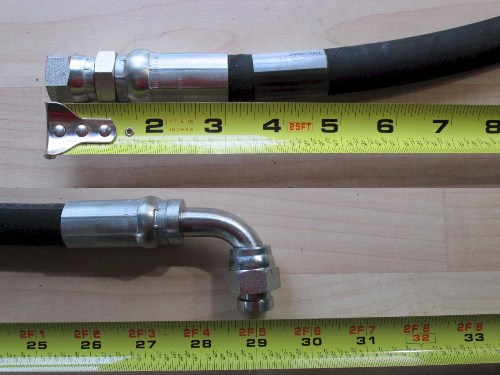 1/2″ Hydraulic Hose 29″ Long 4000psi with JIC 37 deg. Female Swivel Fittings