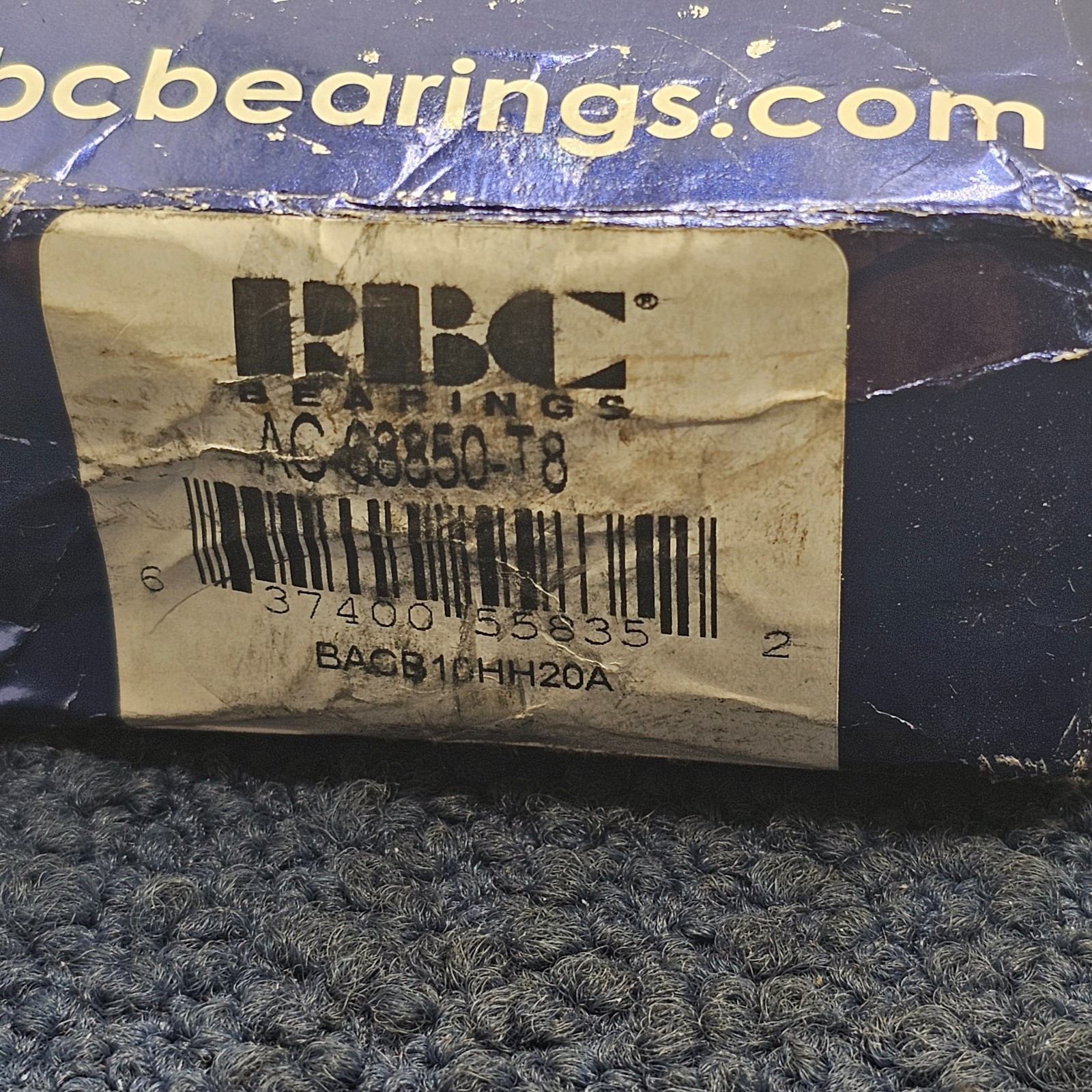 RBC Bearings AC-68850-T8: Track Roller Bearing BACB10HH20A
