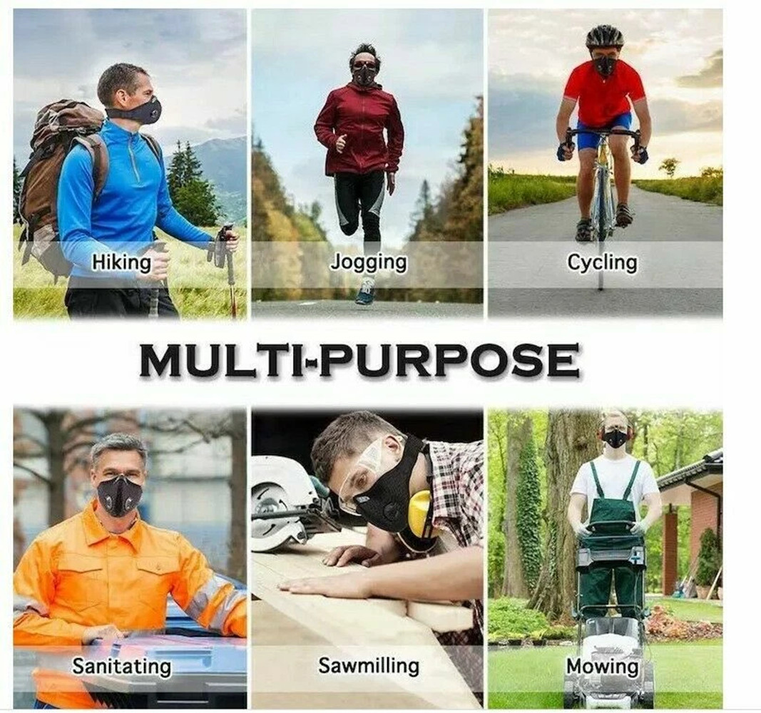 Half Face Cover Respirator Reusable Face Mask Filters Sports Worksite Facepiece