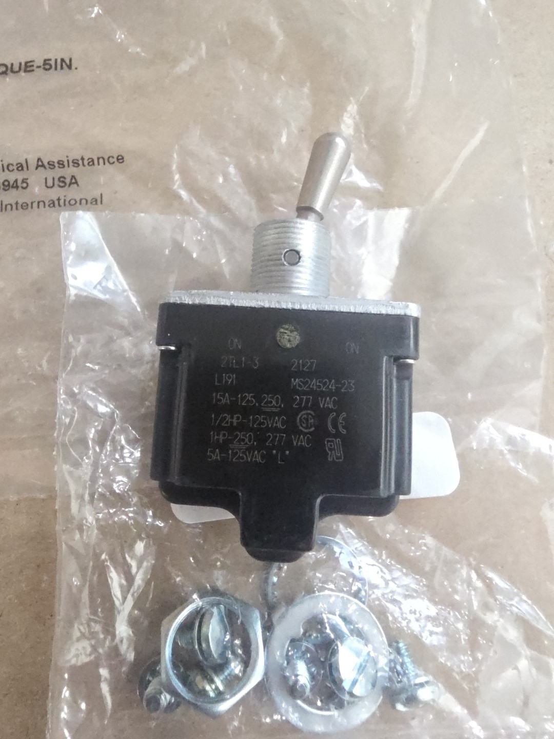 MS24524-23 (2TL1-3) HONEYWELL MICRO SWITCH DPDT TOGGLE SWITCH NEW Free Shipping