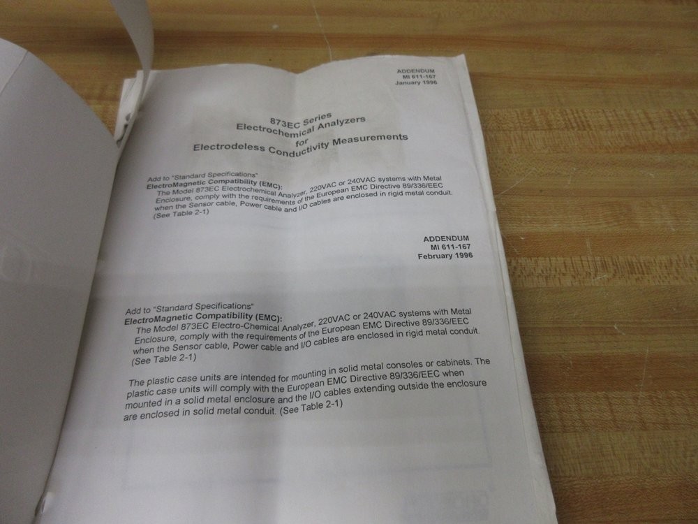 Foxboro 3412 873EC Electrochemical Analyzer Manual