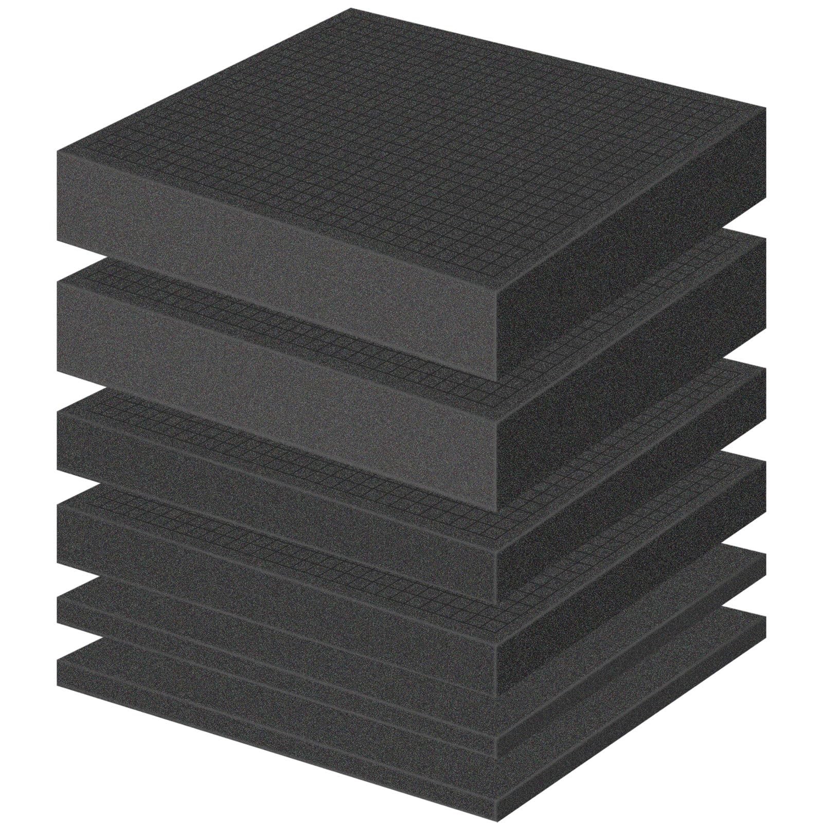 6 Pcs Pick and Pluck Foam 16″ L x 12″ W Packing L x W, black