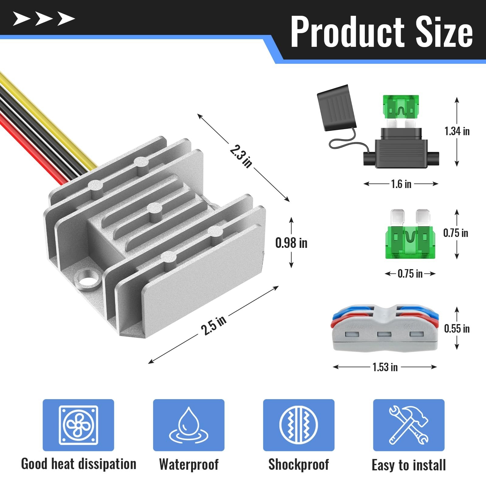 10A 48V to 12V Converter 36V to 12V Step Down Regulator DC to DC Converter 120W