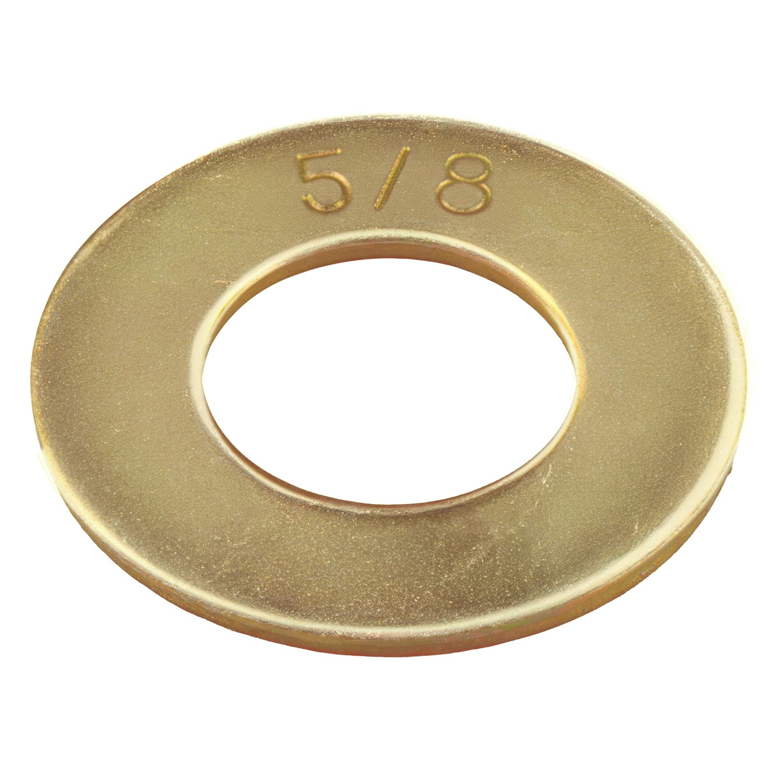50 Pack 5/8 Inch Grade 8 SAE Washer Thru-Hardened, Yellow Zinc Hardware Part