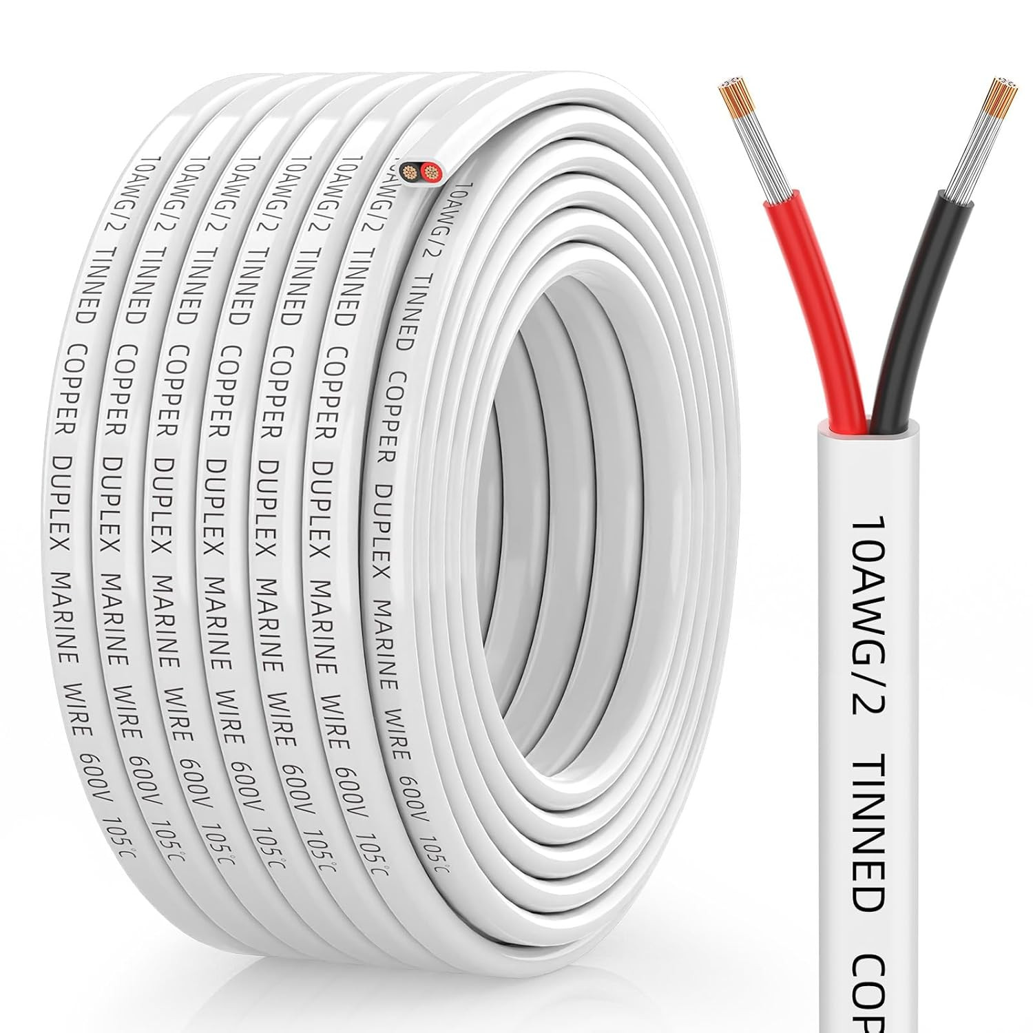10 Gauge Marine Wire – 10/2 Duplex Waterproof Marine Grade Cable