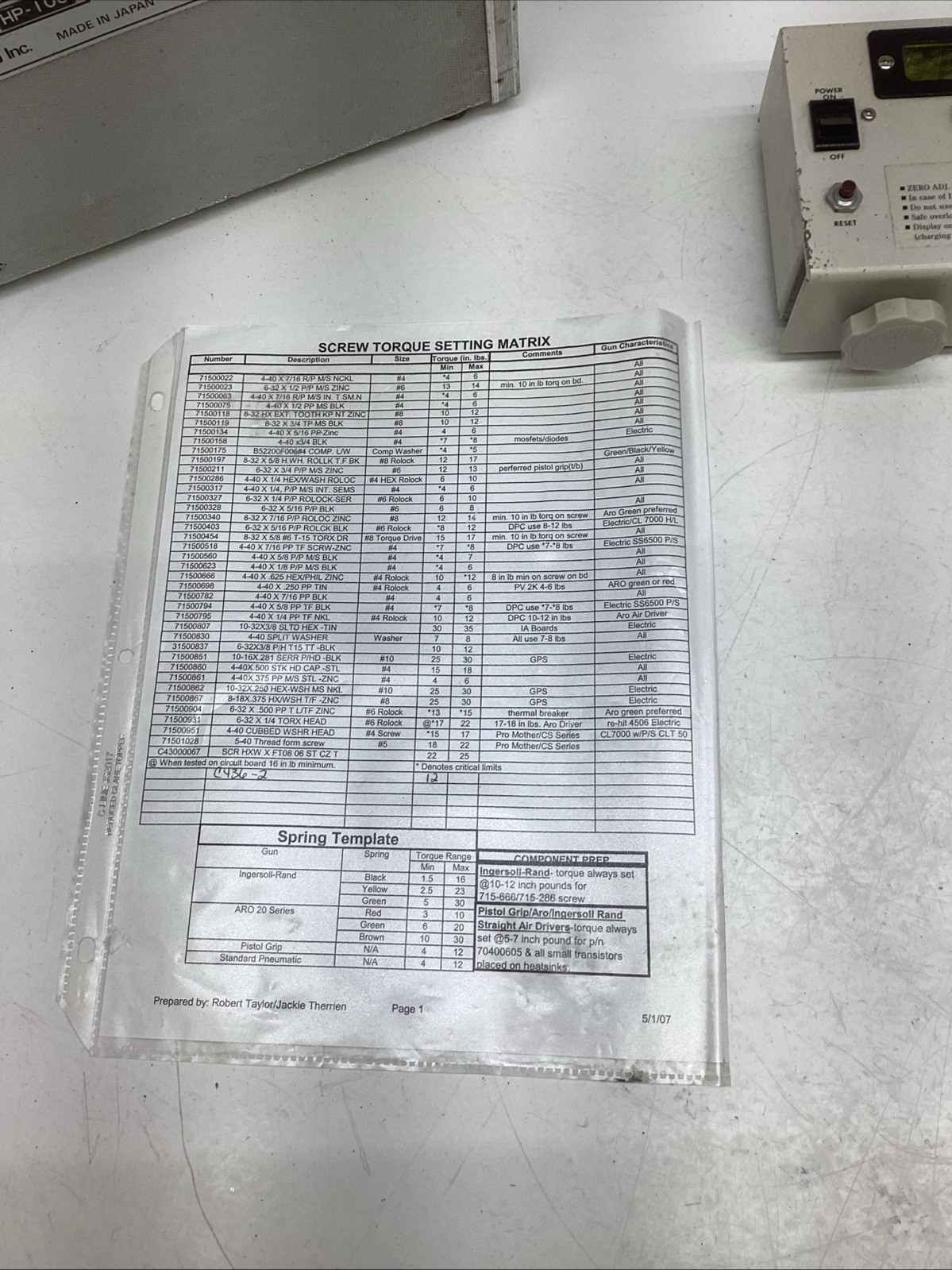 HIOS Inc Digital Torque Meter HP-100