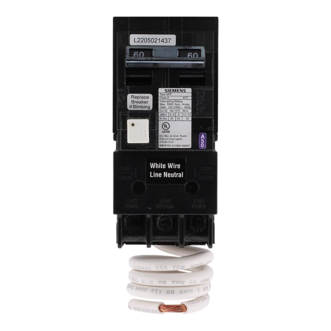NEW Siemens QF260A 60 Amps 120/240 Volts 2 Pole Ground Fault Circuit Interrupter