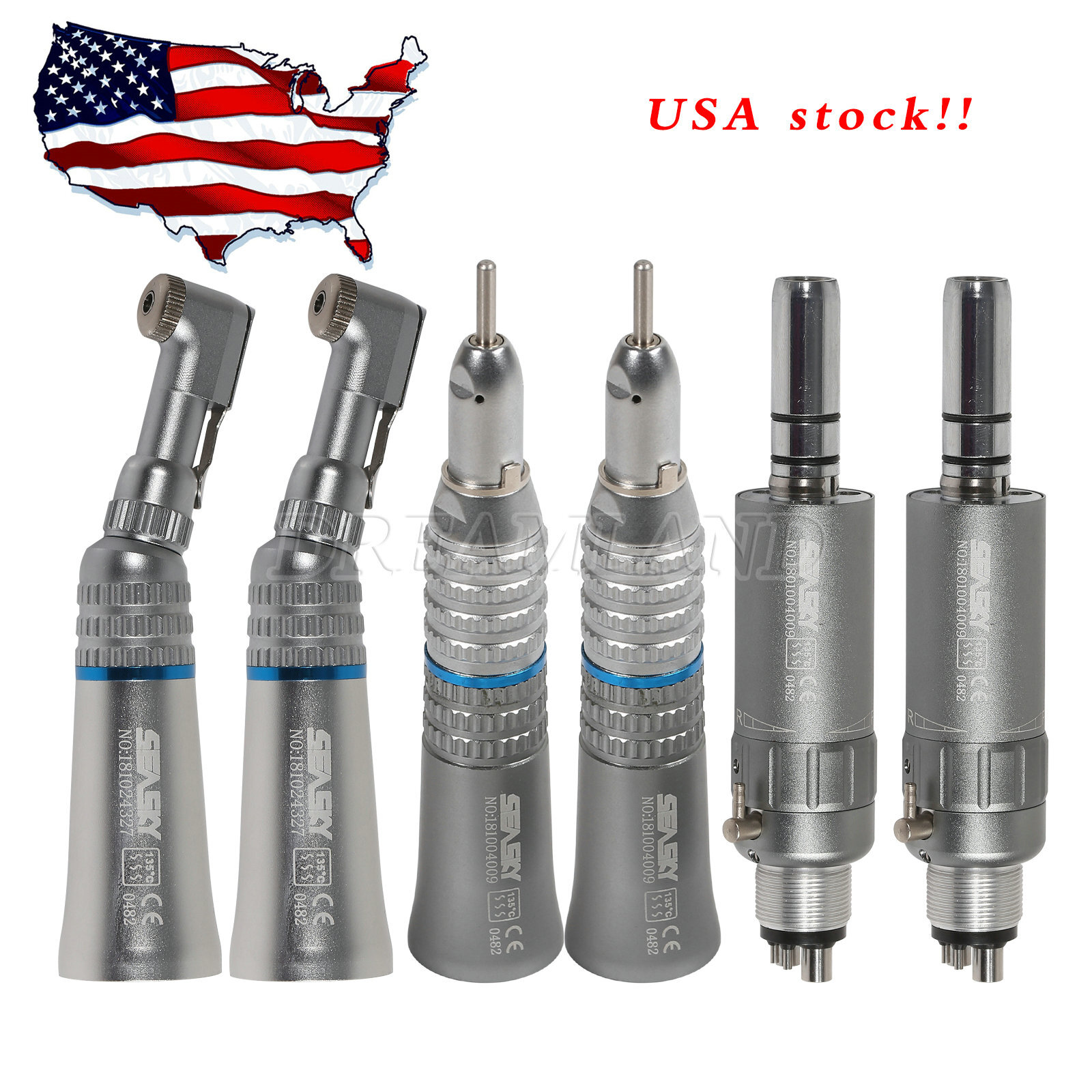 NSK Style Dental Slow Low Speed Handpiece Straight Contra Angle Air Motor 4/2H