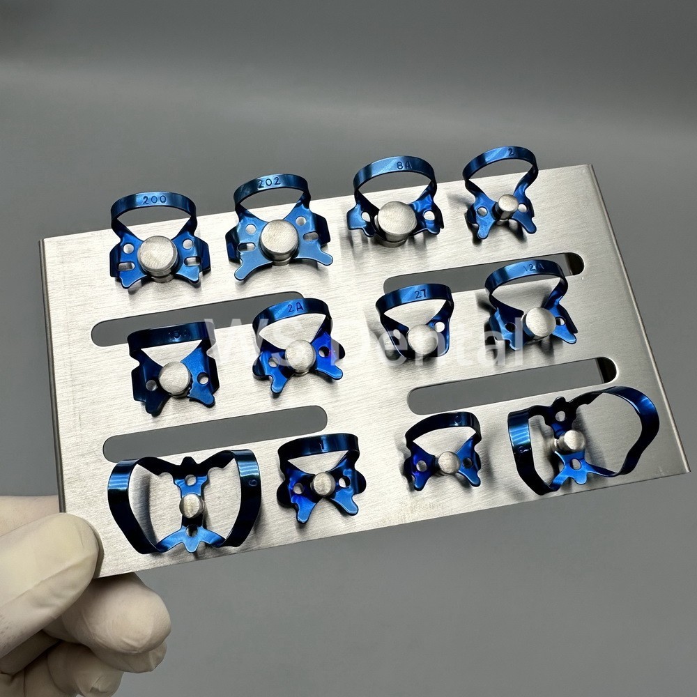 Rubber Dam Starter Kit Frame Punch Template Clamps Dental Ortho Rubber Dam Sheet
