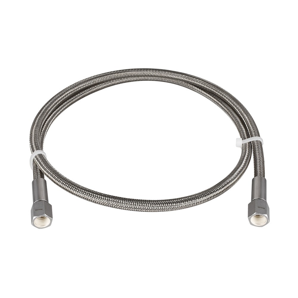 FITOK PTFE-Lined SS Braided Hose 1/4 in Female JIC 37° Flare Swivel 72 in Long