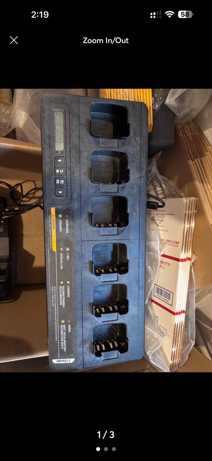 Motorola Impres 2 PMPN4283A 6-Bay Battery Charger Only, With Ac Adaptor.