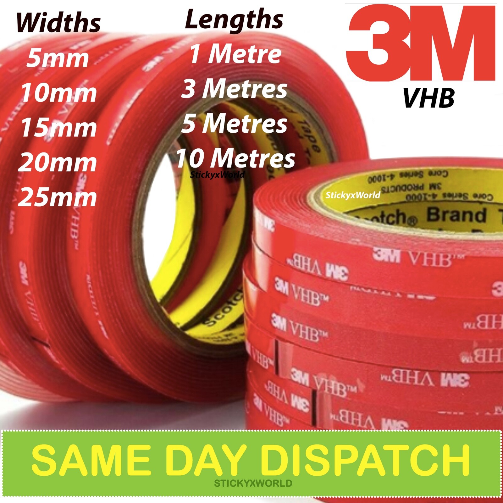 Genuine 3M™ VHB™ Car Vehicle Double Sided Acrylic Adhesive Mounting Tape