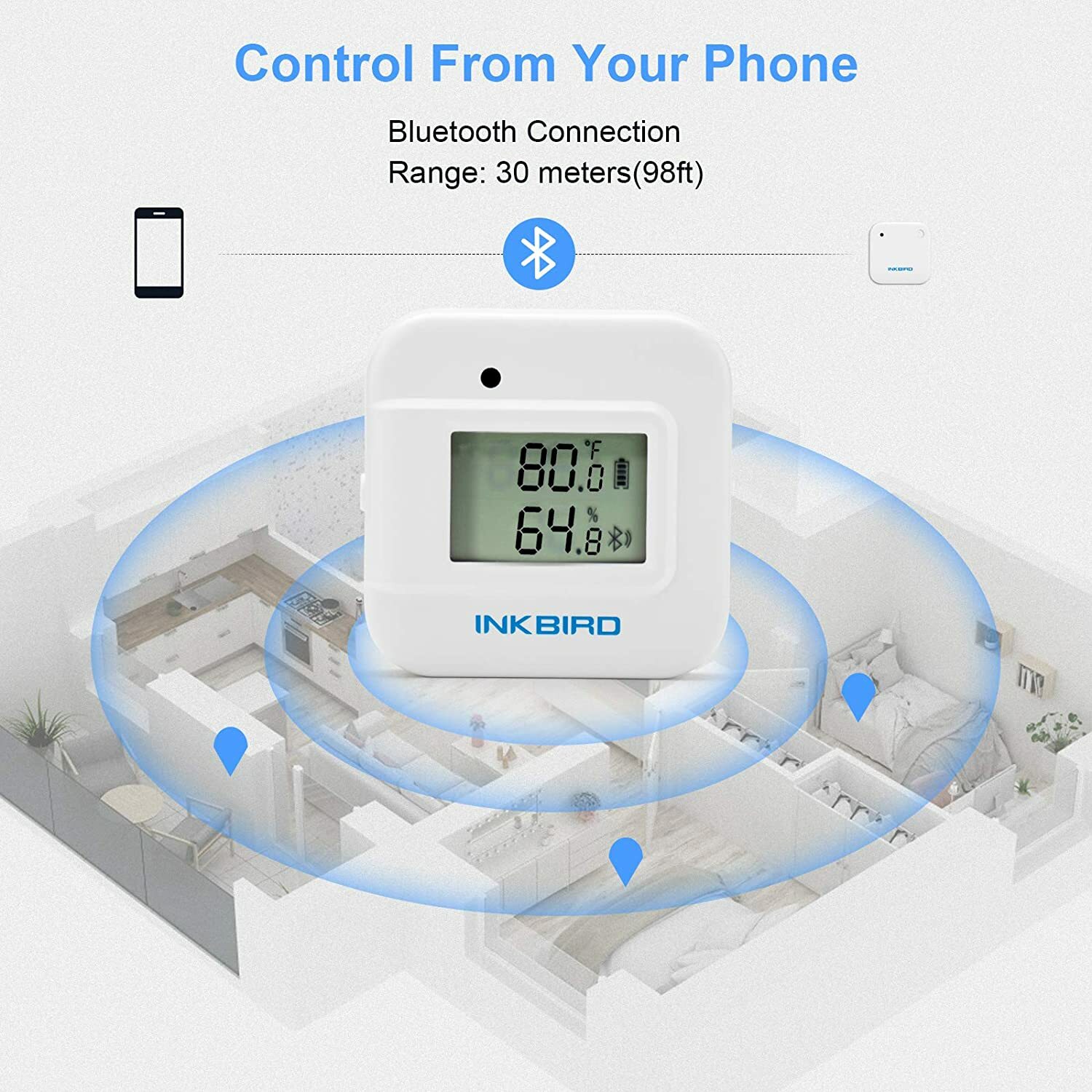 Inkbird Smart Thermometer Temperature Humidity Monitor Hygrometer External Probe