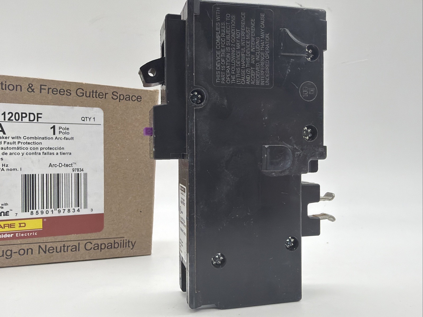 NEW Square D HOM120PDF 20A 1-Pole AFCI/GFCI Breaker – Plug-On Neutral –Ul Listed