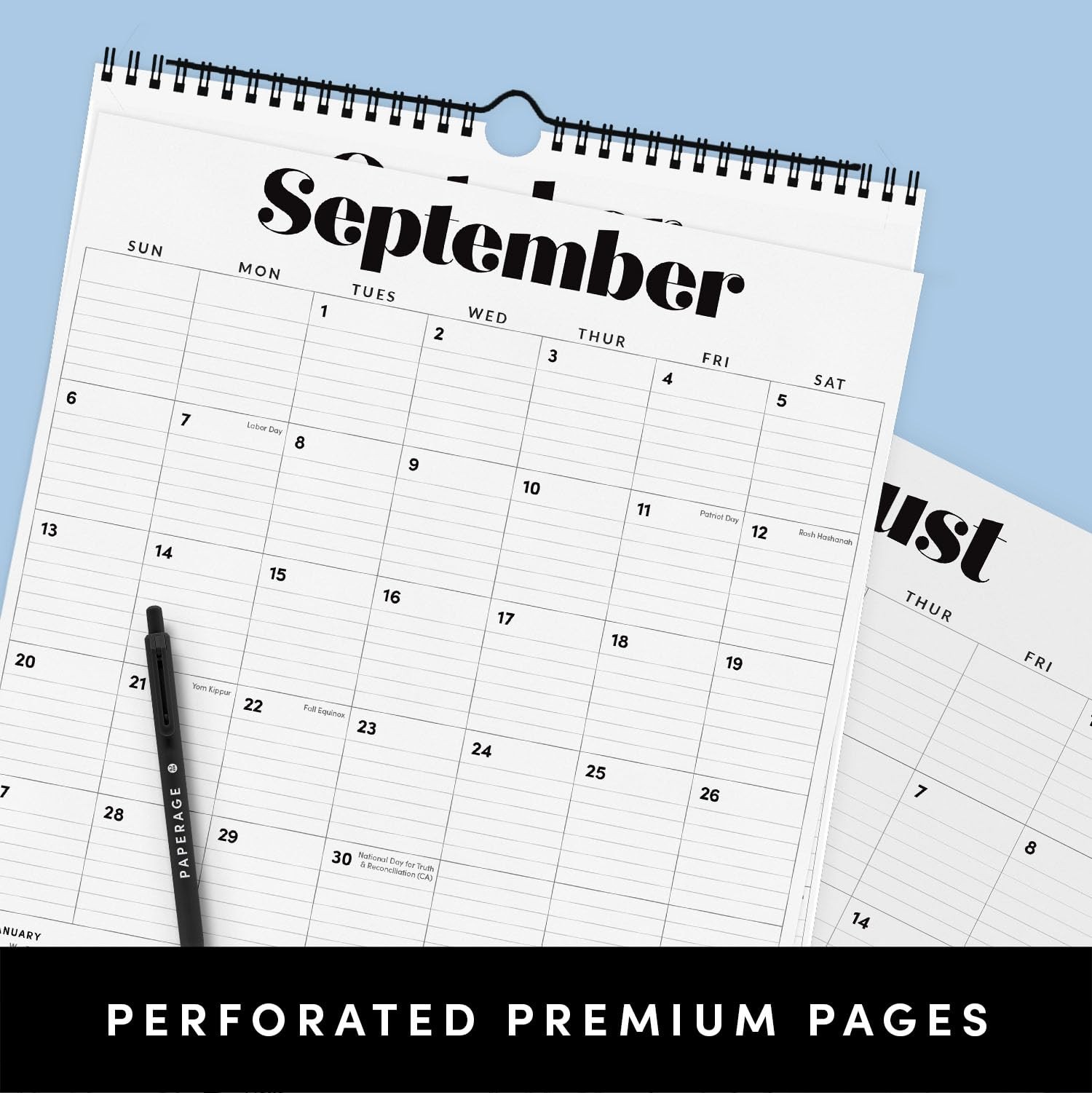 PAPERAGE 2026 Calendar, 12 Months (January 2026 Medium (Vertical) 2026, Black